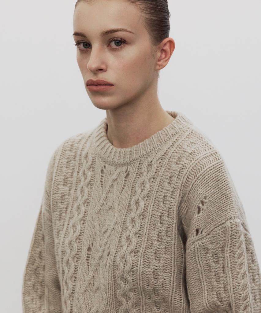 ELLIOTI Aran Wool Sweater_2Color
