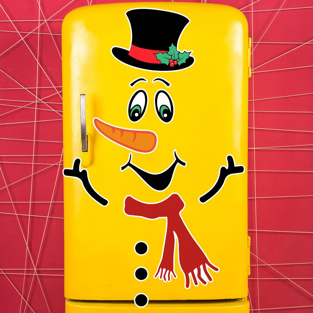 Magnetic refrigerator stickers with snowman image for Christmas. christmas decoration.