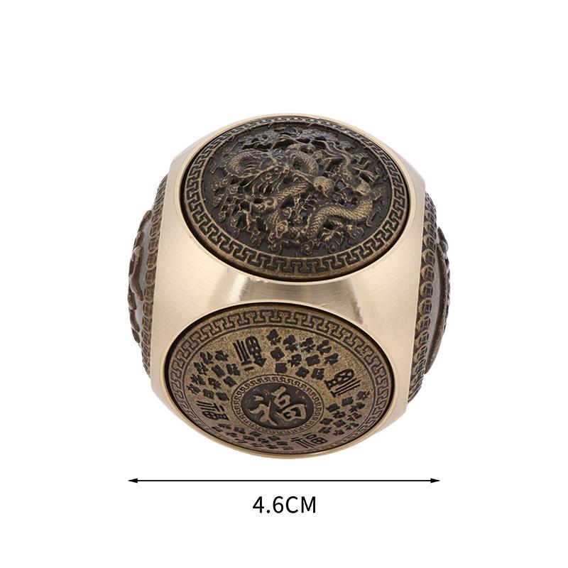 Rotating Six-Faced Chinese Lucky Coin Spinner Toys Crafts Stress Anxiety Relief Sensory Focus Tool For Birthday Christmas Gift