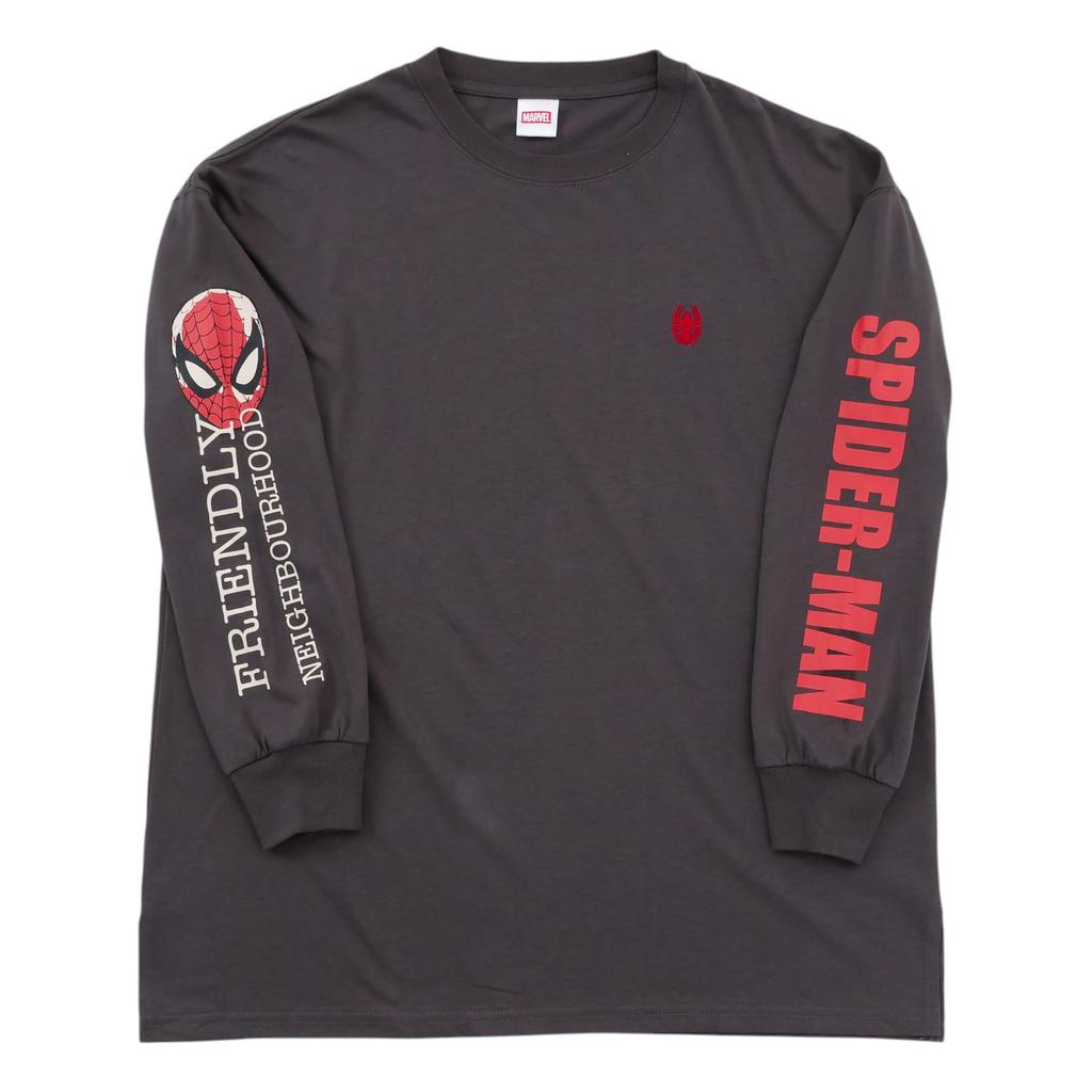 Small Planet Marvel Sleeve Print Long Sleeve T-Shirt, Spider-Man, One Size Fits All