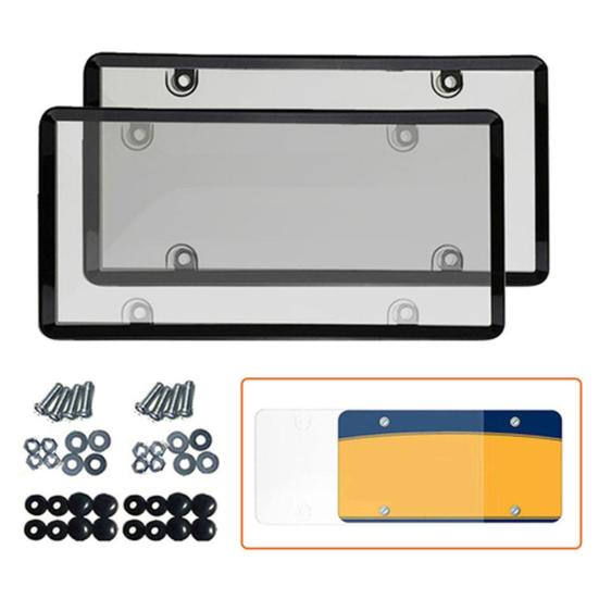 Transparent License Plate Holders with Screws UV Resistant Universal Fit