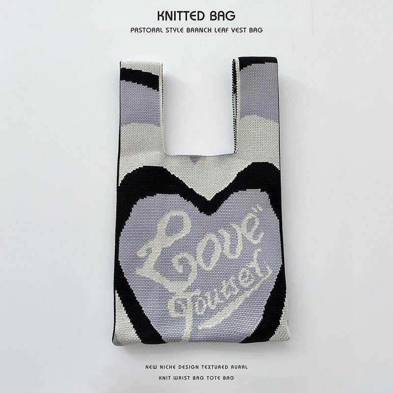 Colorful Knitted Handbags: Women's Fashion Shoulder Bags & Vest Waistcoat Styles