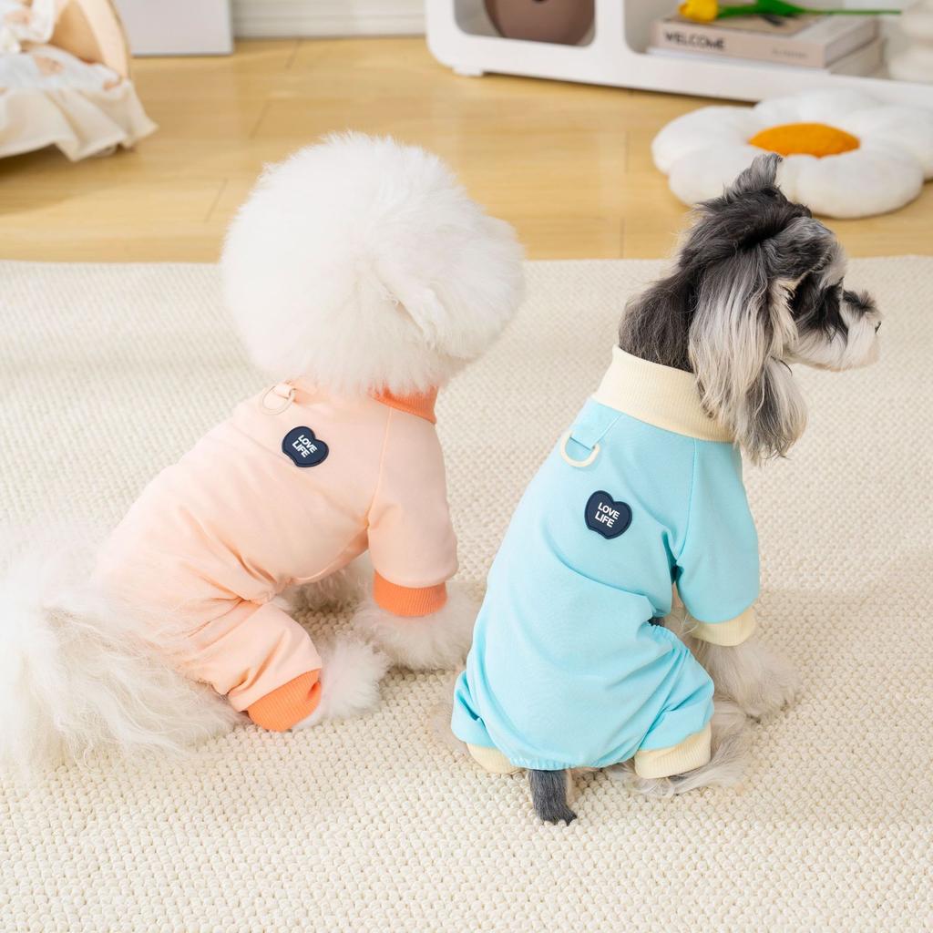 Pet dog dog clothes Teddy Bichon Schnauzer small dog spring and summer new 11 Korean simple four-legged one-piece