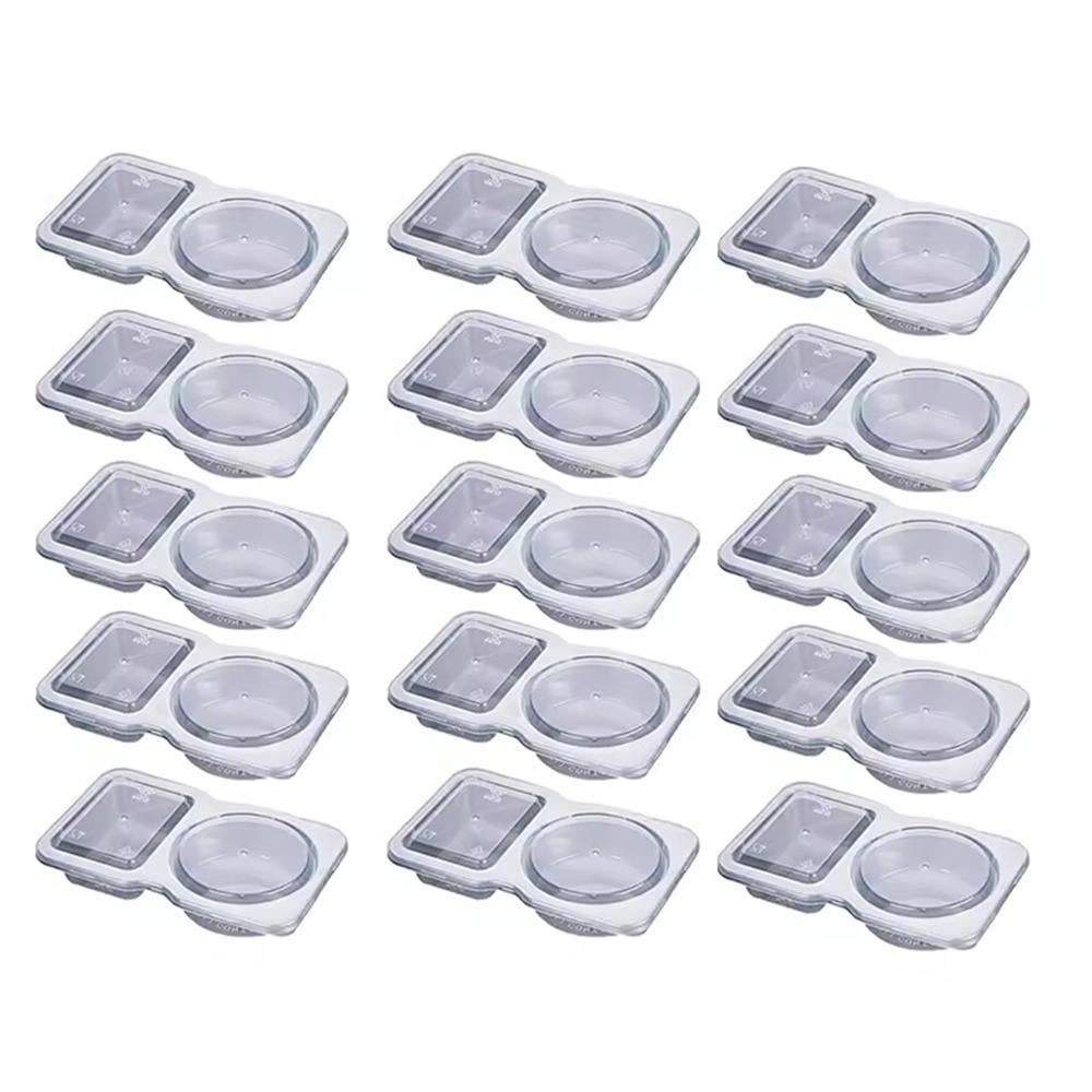 10/15/20pcs with Lids Disposable One-piece Sauce Box Portable Plastic Snack Container  Outdoor