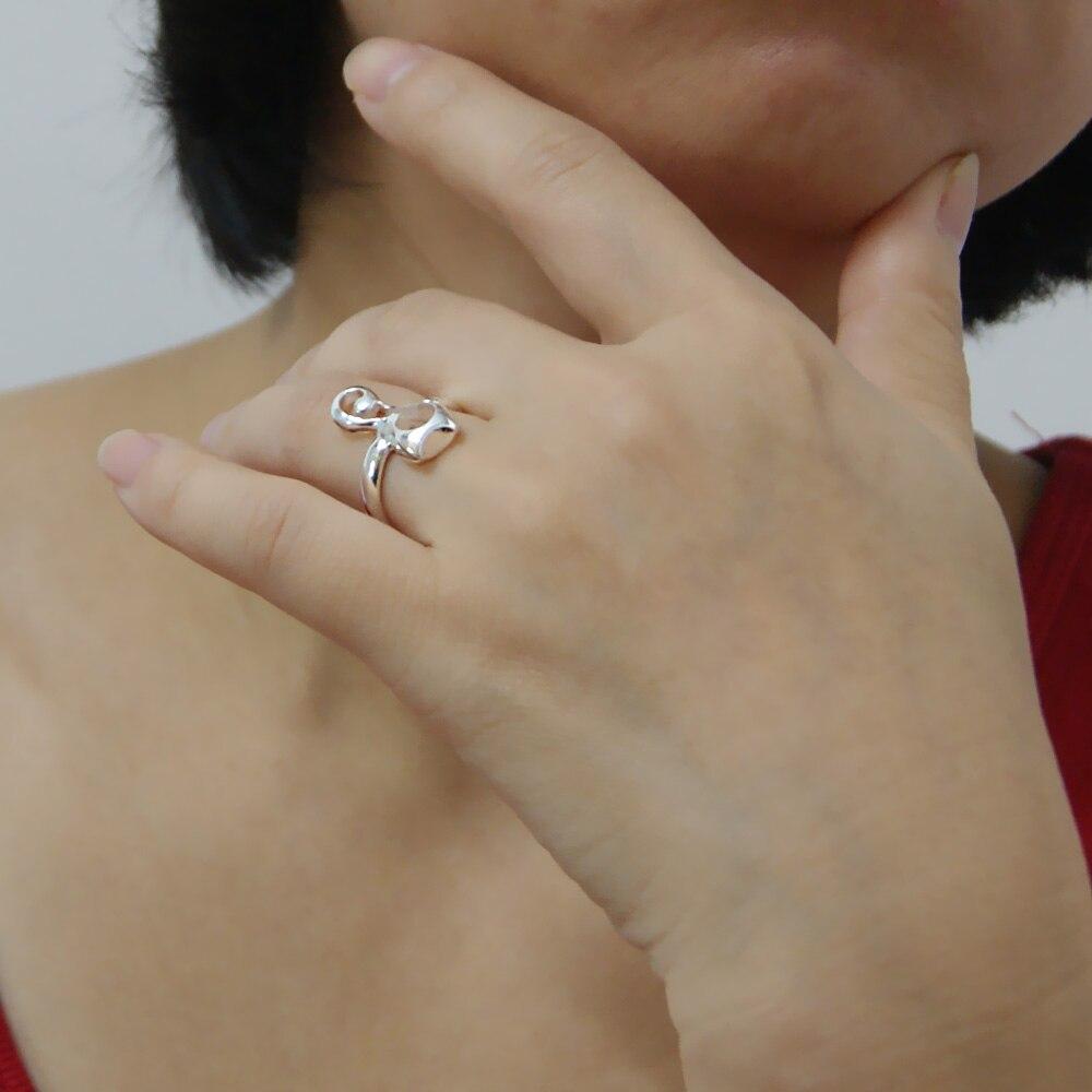 Inel de argint - Inel de pisică din argint 925 minimalist pentru femei Bijuterii drăguțe din argint Inel deschis Ajustare gratuită Cadou de aniversare