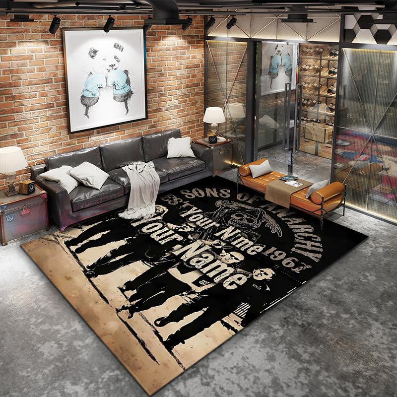 Sons Anarchy Crest Custom Name Carpet Rug For Living Room Bedroom Home Sofa Decoration Kids Play Nonslip Floor Mat
