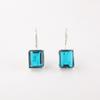 Natural Blue Apatite Gemstone 925 Stamped Silver Jewelry Handmade Earrings 1.06" EE-167-4