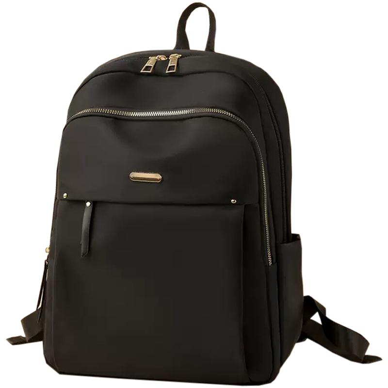 Daily Wear Solid Tone Nylon Backpack Fashion Lightweight Daypack, Multi-compartment for Ladies Daily Errands and Travel