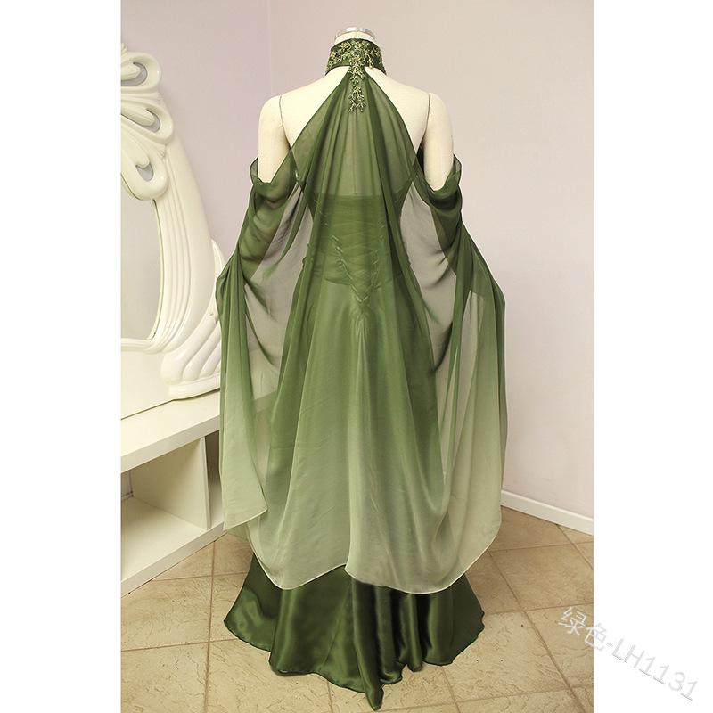 Costume da fata a maniche lunghe da donna, per giochi di ruolo da elfo, dal mago di Oz, per feste e cosplay (S verde