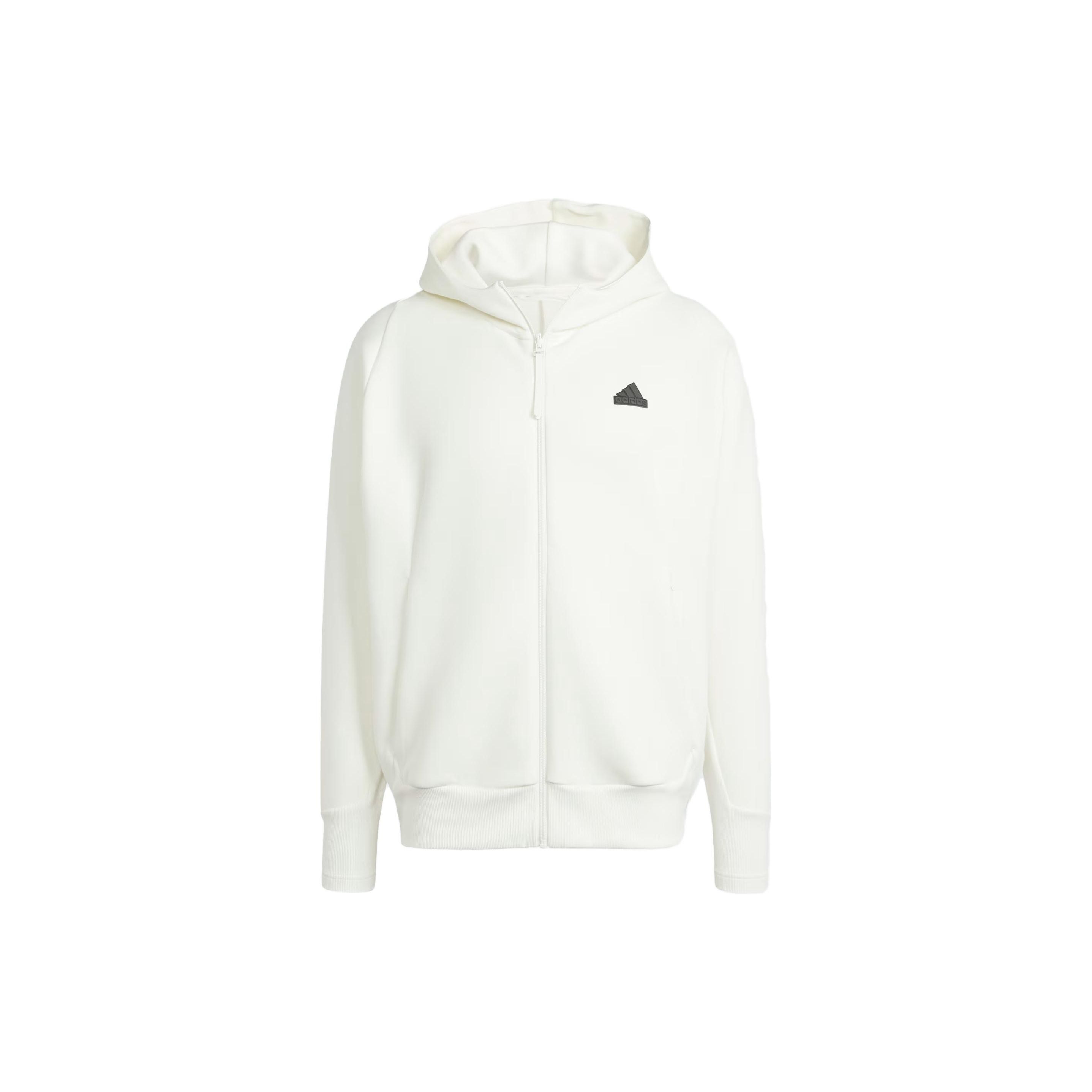 adidas Z.N.E. Premium Full-Zip Hooded Track Jacket Off White Men s IR5208 XL