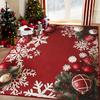 Christmas Snowflake Pattern Washable Floor Mat For Indoor Area, Soft And Comfortable, Suitable For Home Decoration