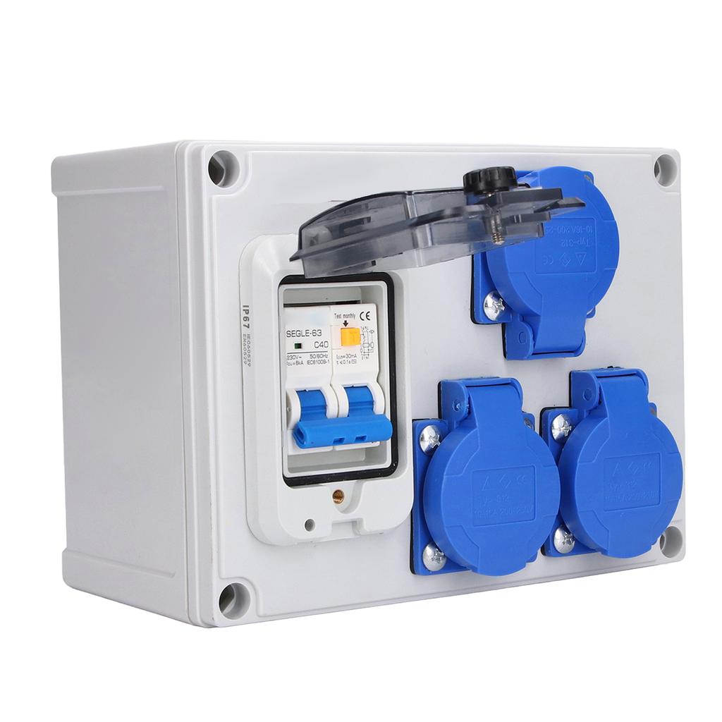 Priza de perete Dublă Priza Germană Cutie Receptacul 200?250V cu RCD 230V 40A 1P+N