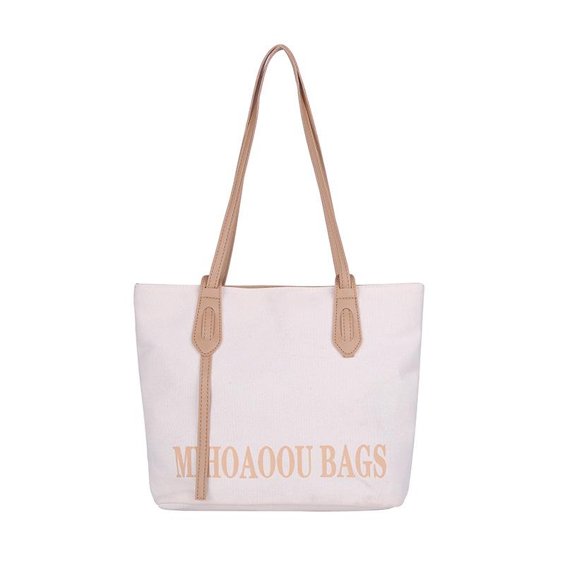 

Сумка-тоут універсальна нова полотняна жіноча сумка 2024 осінь-зима великої місткості сумка через плече контрастного кольору дорожня сумка хакі