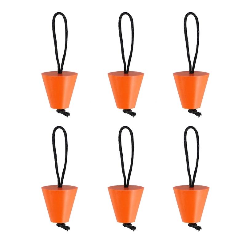 

Комплект из 6 шт., резиновые заглушки для шпигатов для каяков, пробки для сливных отверстий, пробка со шнурком, морское оборудование оранжевый