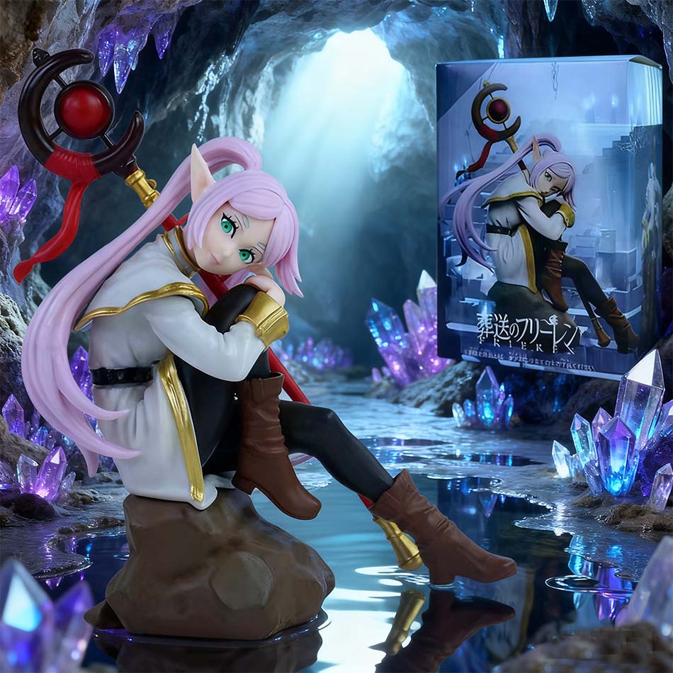 Nwe Frieren: Beyond Journey's End Anime Figur Sitzender Farn Actionfiguren Frieren Nudelstopper PVC Modell Statue Sammlung