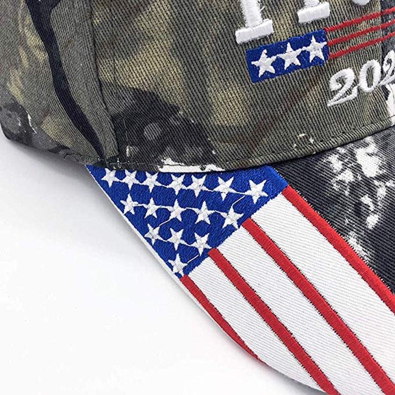 Camo Trump 2020 Hat Keep America Great Baseball Hat Embroidered Flag American
