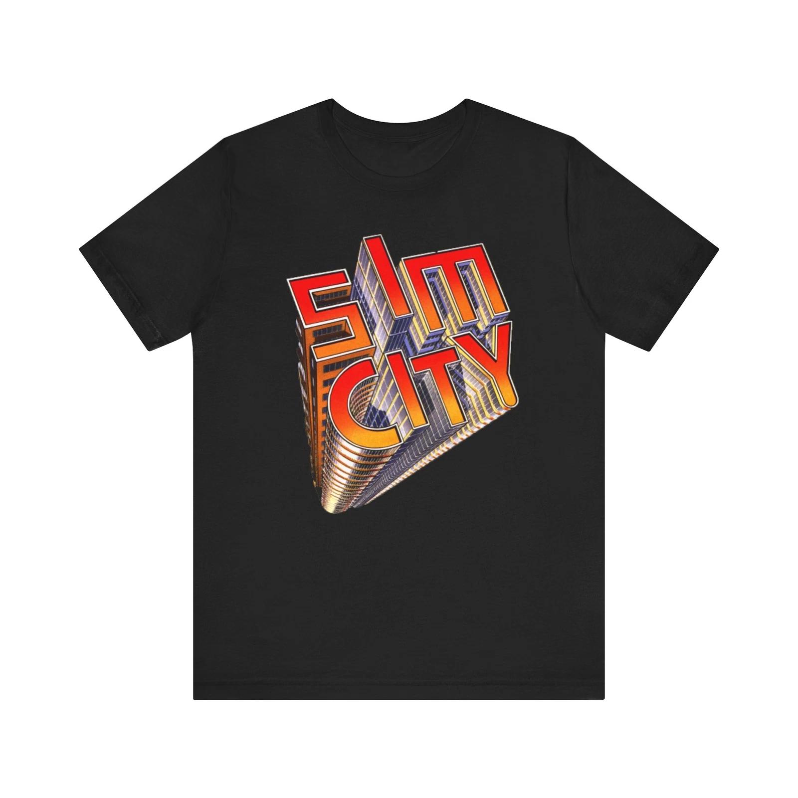 SimCity SNES PC Retro Style 90 s Cover Art Pixel Art Unisex 100% Cotton T-shirt Mens Womens Tees Top L