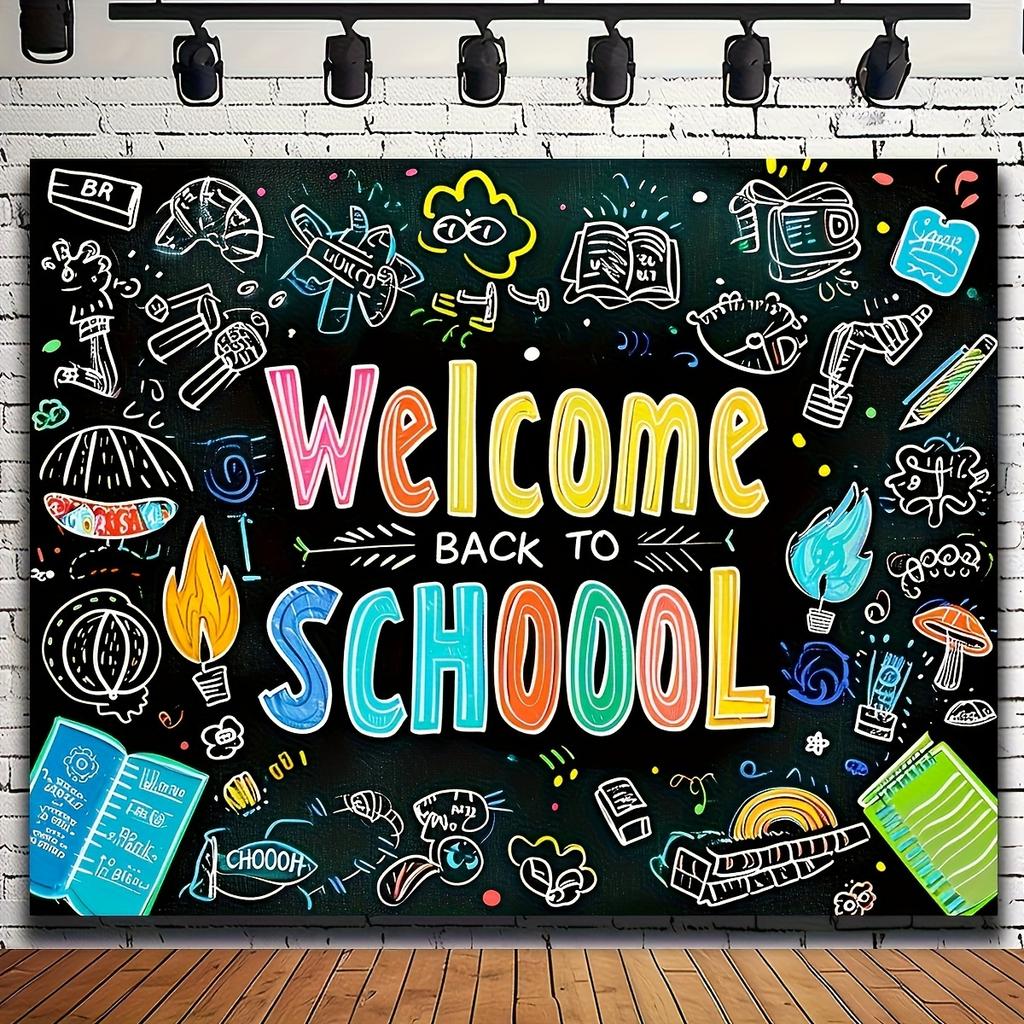 1 Striscione di Bentornato a Scuola - Decorazione Festa Primo Giorno per Insegnanti e Studenti Oggetti di Scena per Studio Fotografico Forniture Tavolo Torta