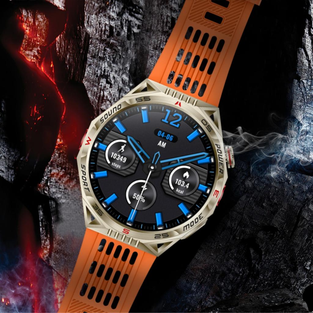 Rainbuvvy HT28 Bluetooth Smart Bracelet 1.85inch 360*360 IPS Display IP68 Waterproof Android Flashlight Compass Full Screen Touch Smart Watch