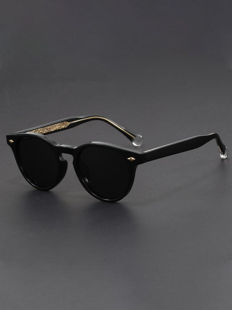 New Fashion Glasses Rivet Art Pattern Design Round Retro Tone Men Women Brand Designer Shades Diopter
