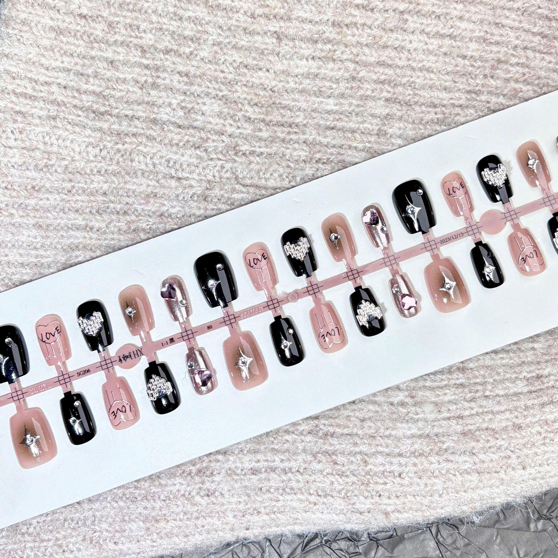 

2025 Pink Y2K Rhinestone 3D Nail Art Patches - Spicy Girl Sweet Style