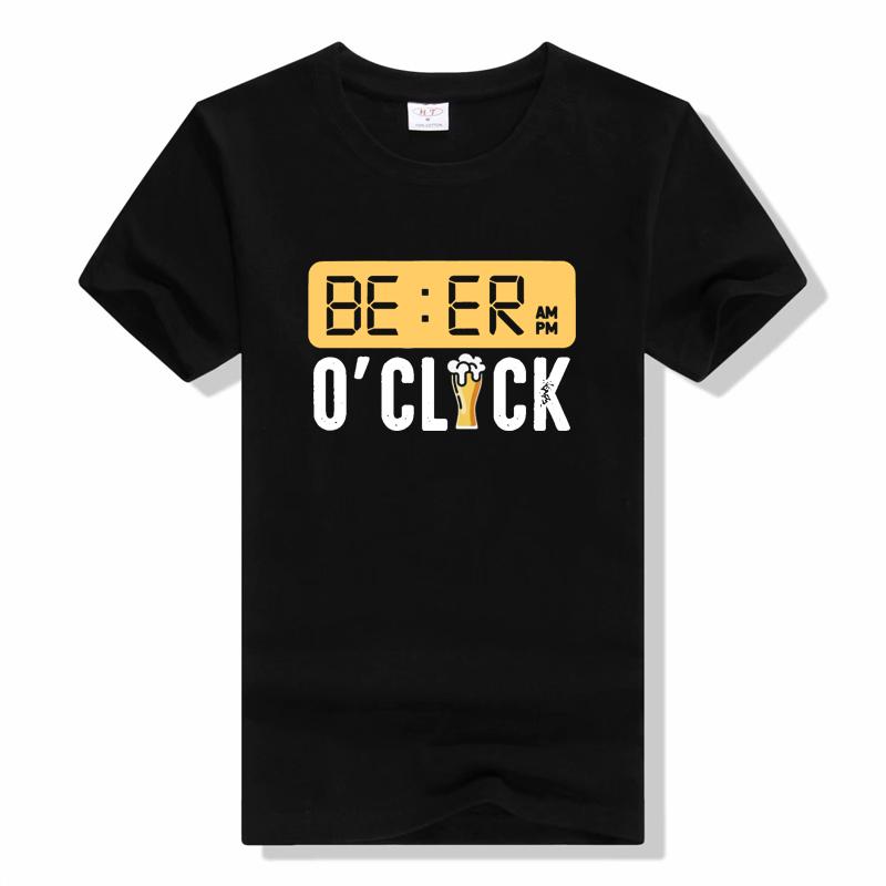 Bavlna vtipné BEER OCLOCK Unisex tričko léto cool vtipné Unisex tričko Unisex tričko s kulatým výstřihem Unisexs tričko Unisex