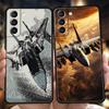 Phone Case Cover for Samsung Galaxy S25 Edge S24 S23 S22 S20 S21 FE Ultra S10 S10E Plus 5G Soft TPU Capas Fighter Plane Fundas