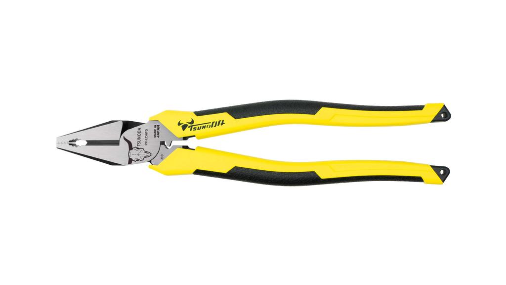 TSUNODA Electrician's Power Pliers, Eccentric, with Crimping Function, 225mm, PP-225ATG