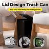 Pop-up Lid Trash Bin For Kitchen Bathroom Bedroom Food Waste Recycle Bin One-Touch Design Lightweight Durable Household Dustbin