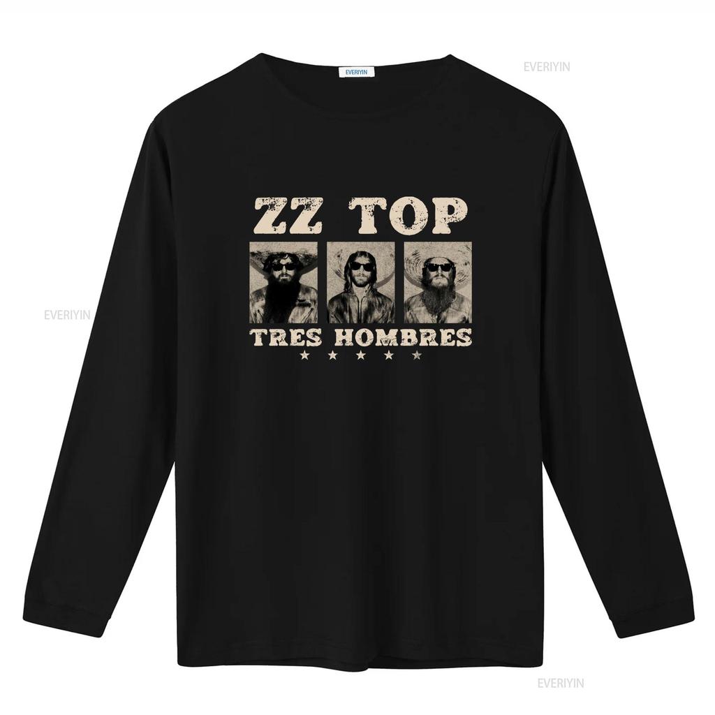 Tres Hombres ZZ Top Retro Rock Blues La Grange Jesus Just Left Chicago T Shirt Vintage Washed Stretched Homme Fashion Stylish