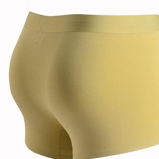 Men Boxer Underwear Mid-rise Elastic Waistband Slim Fit Breathable Boxer Briefs U-Convex Seamless Modal Panties