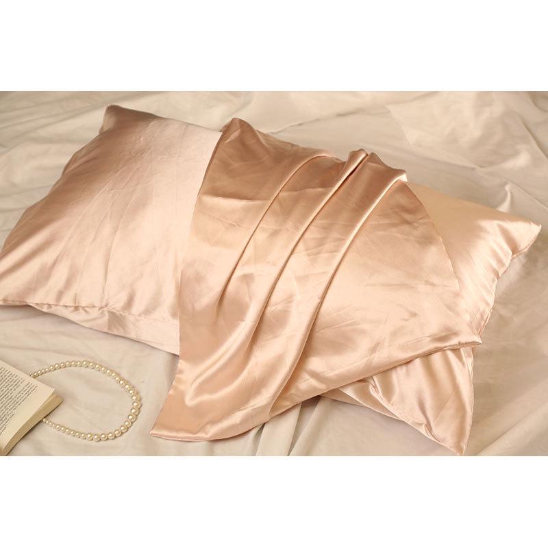Solid Color Imitation Silk Pillowcase - Ice Silk Feel Satin Cushion Cover