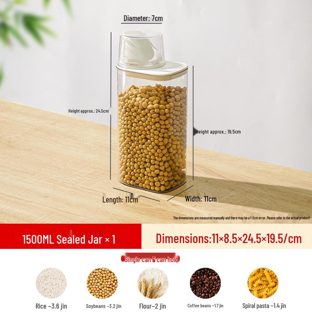 Cereal Storage Jar: Transparent, Insect & Moisture-Proof, Food-Grade Kitchen Container