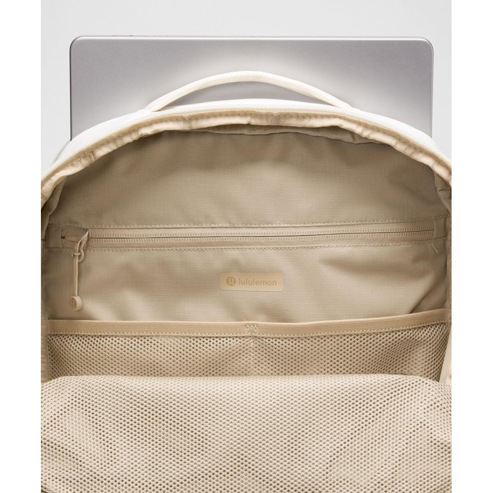 Lululemon Triple Zip Backpack 28l  Tech Canvas Light Ivory Wacky Khaki