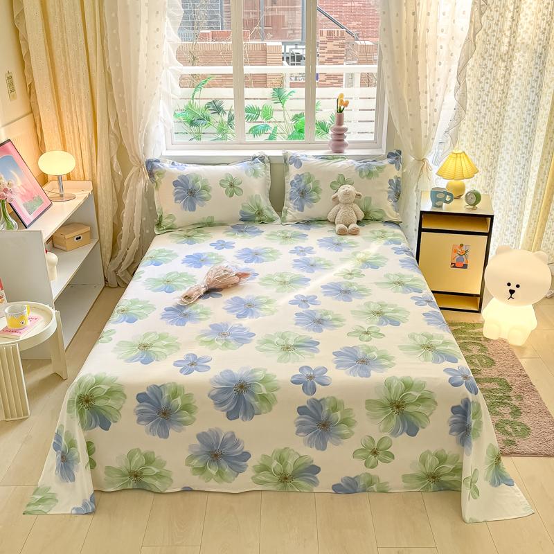 1 Stück Bettlaken aus 100 % Baumwolle im nordischen Stil, bedruckt, Doppel-Top-Kingsize-Bettlaken für Mädchen, Jungen, Kinder, Einzel-, Queen-Size- und Kingsize-Bettwäsche