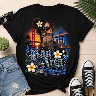 Bay Area Tattoo Style Graphic Tee, San Francisco NorCal Womens Shirt