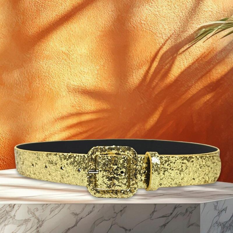 Punk Sequined Waistband Waist Belt Women's Street Style Waist Chain Fashion Decorative Accessory with Sequins Decors