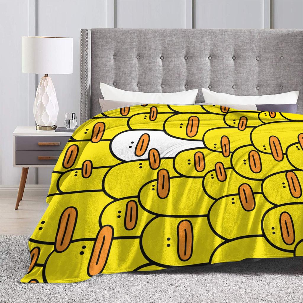 Cute Cartoon Duck Blanket Super Soft Fashion Plush Throw Blanket For Children Couch Bed Flannel Bedspread Bed Cover