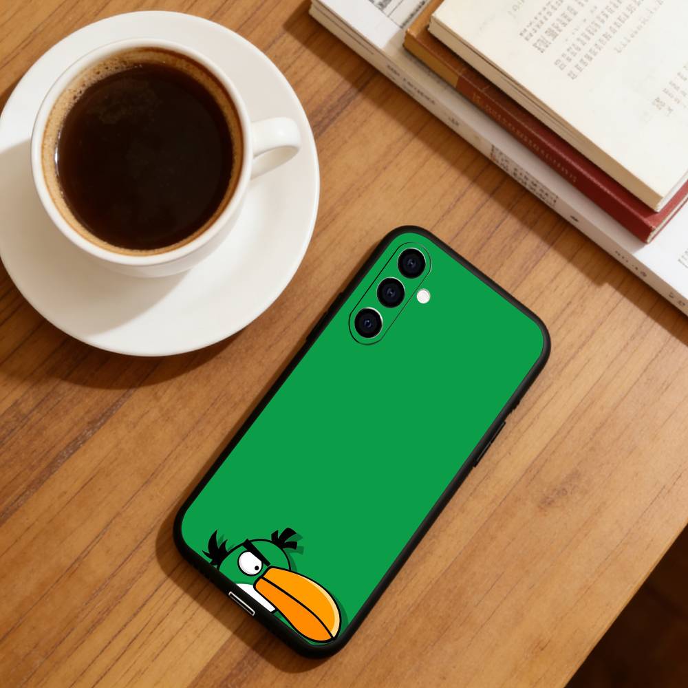 Funny Cartoon A-Angry B-Birds Phone Case For Samsung Galaxy A73,A72,A71,A70,A53,A52,A51,Soft Silicone Black Cover