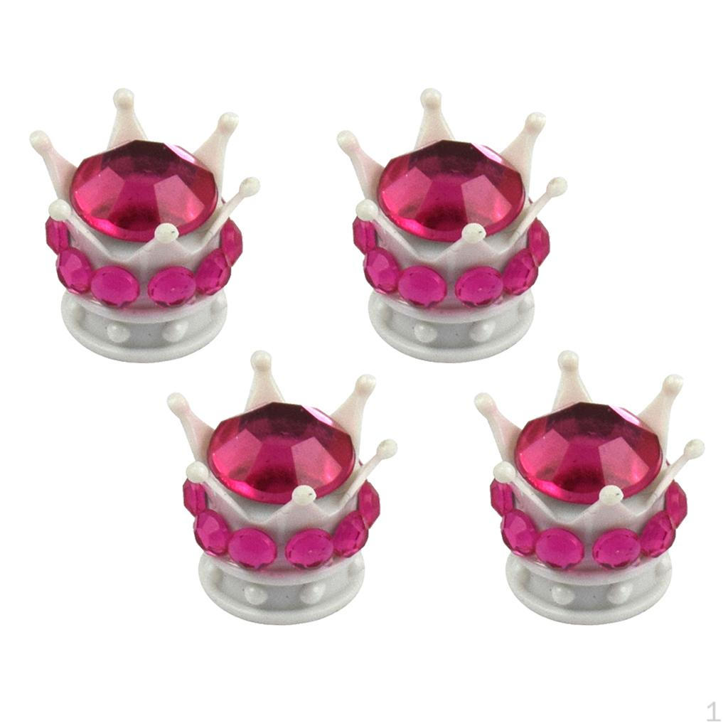 

4 Piece Bling Vehicle Decor Princess Rhinestone Tire Air Valve Stem Caps, Car Decoration Tire/Wheel