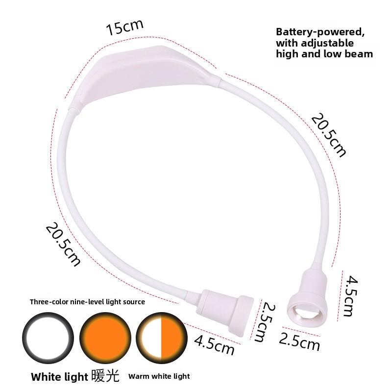 

Rechargeable/Battery Portable LED Reading Light 3 Colors 9 Brightness Neck Hanging Flexible Arm Neck Reading Light