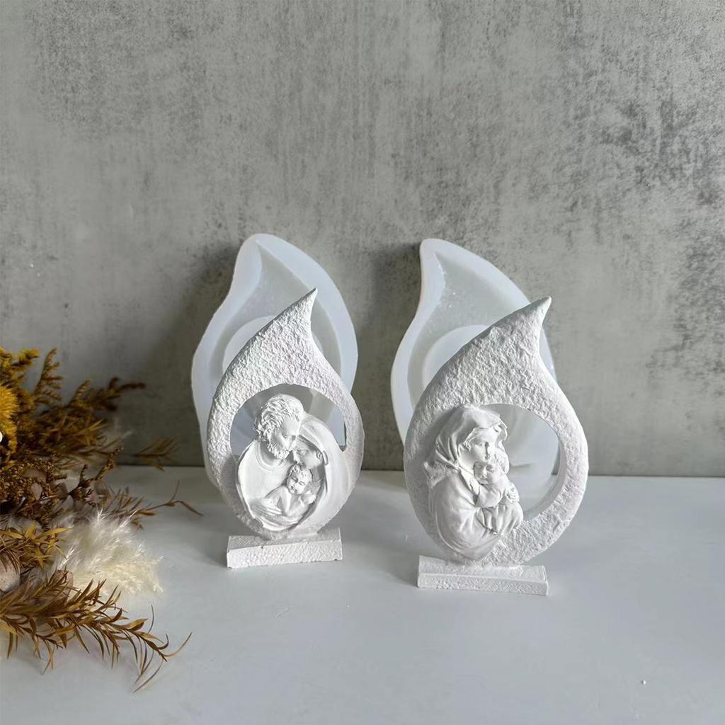 Warm Family Silicone Mold Scented Candle Mold DIY Table Ornament Tool Plasters Craft Making Supplies Easy to Clean