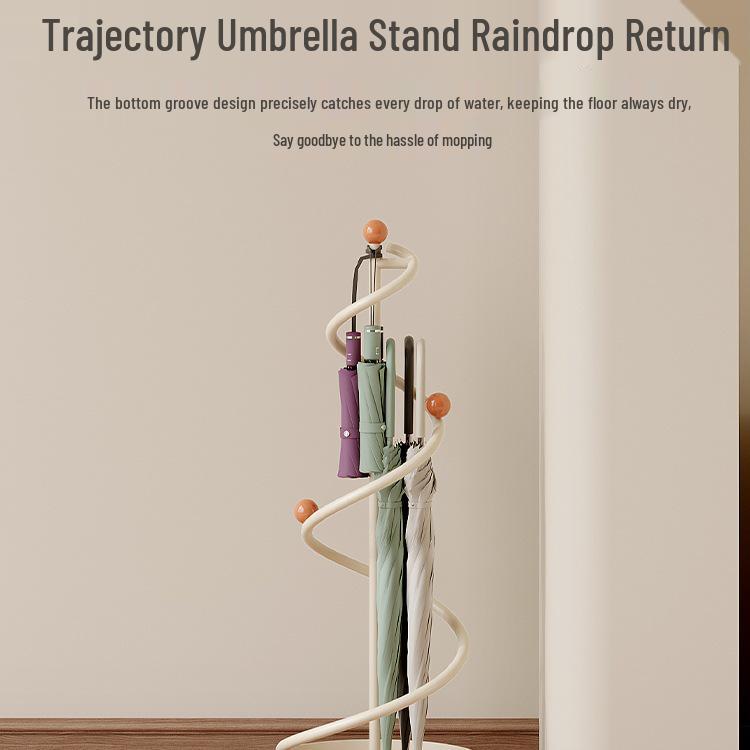 Wrought Iron Entryway Umbrella Holder Draining Rack Milk Tea Color 4350₽