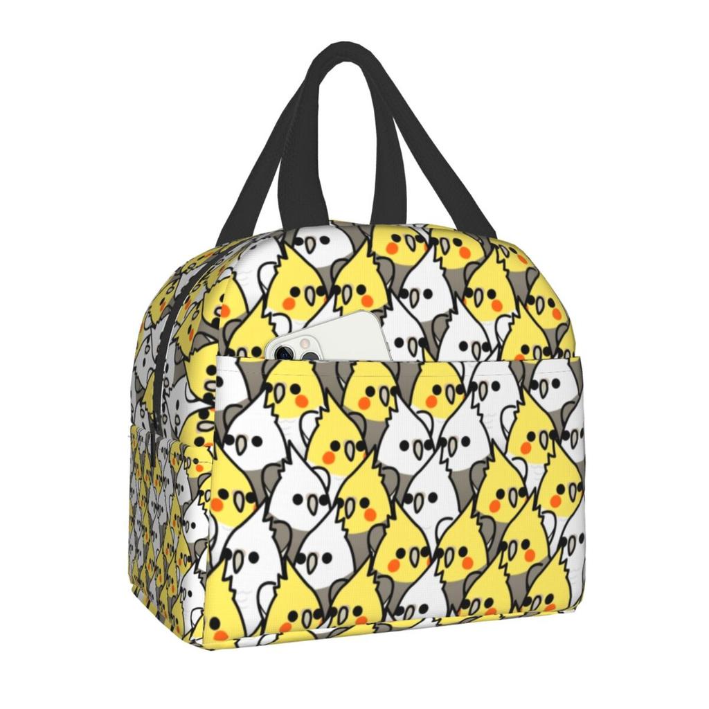 Floral And Parrot Birds Resuable Lunch Box Women Multifunction Thermal Cooler Food Insulated Lunch Bag Office Work Picnic Bags