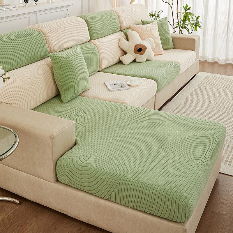 Matcha Green Sofa Cover High Elasticity All Wrapped Cover Lazy Sofa Cushion Four Seasons Universal Dust Cover Cloth