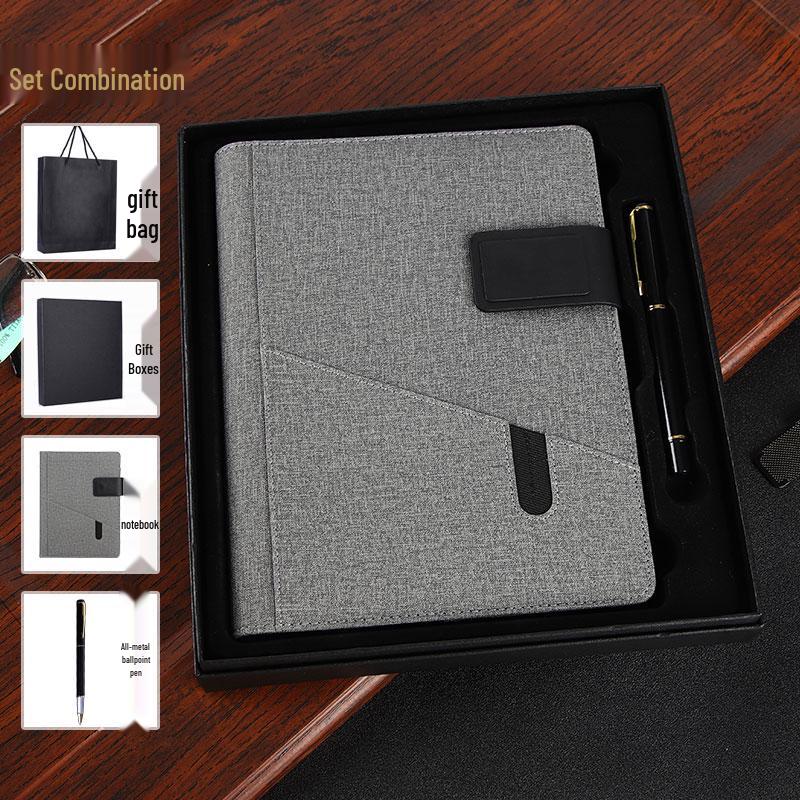 Multifunctional Red Business Notepad with Ins Style for Meetings & Daily Records