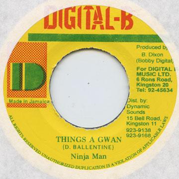 

7inch Record NINJAMAN - Things A Gwan none Digital B 1990 Jamaica Reggae, Ska & Dub