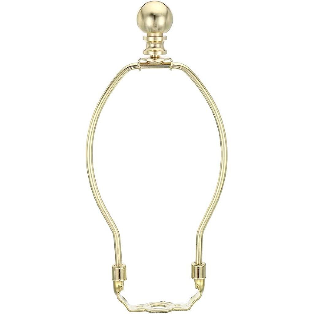 PATIKIL 9 Inch Lamp Harp Kit with Finial, 1 Set Detachable Shade Bracket Holder, DIY Lighting Accessories for Table Floor Lamps, Gold Tone