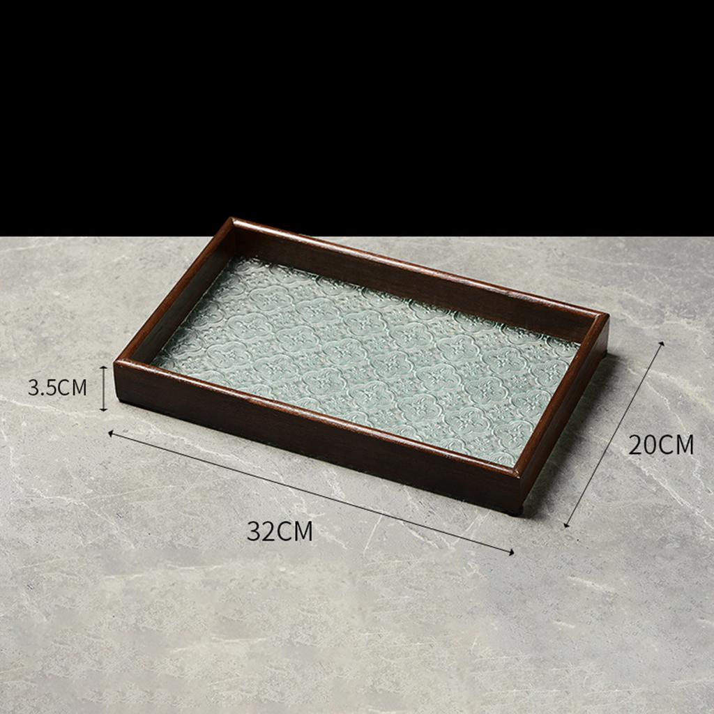 Glass Multipurpose Cup and Mugs Holder Platter Desk Organizer Fruit Snack Trays for Desk Bathroom Table Kitchen Parties