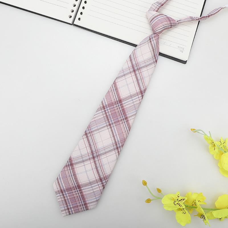 Jk Small Tie Female College Style Lazy Japanese Plaid Uniform Shirt Tie Student Ins Men'S And Women'S Short Styles Free Of Charge